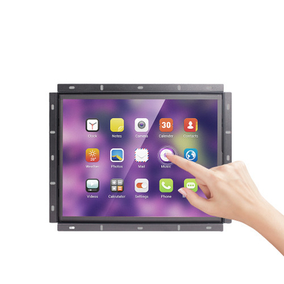 Monitor LCD a telaio aperto in metallo industriale con 300 cd/m2 di luminosità e porte HDMI VGA DVI