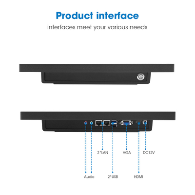 1280*1024 Risoluzione Pannello sensoriale PC Schermo sensoriale capacitivo 350 Nits Luminosità 64G SSD Storage
