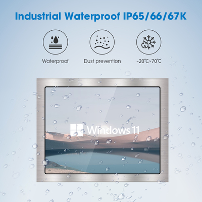 Industrial IP65 Wall Mount Panel PC 4GB DDR3 Memoria VESA Mount Windows 10 64GB SSD