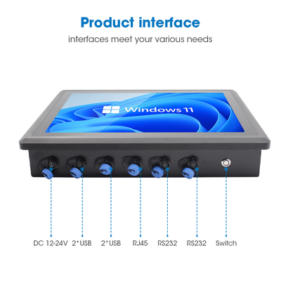 Windows touch screen panel industrial pc con Intel J6413 CPU 64GB SSD Capacitive Touch Screen