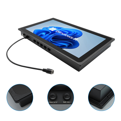 Applicazioni industriali Monitor LCD impermeabile con acciaio inossidabile nero 1920*1080 Risoluzione