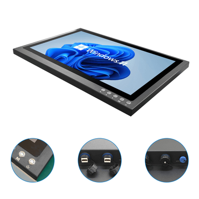 Monitor LCD impermeabile in acciaio inossidabile nero con luminosità 1000-1500Nits e installazione VESA
