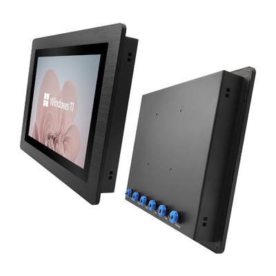 PC a pannello impermeabile robusto con alimentazione a corrente continua a 12 V e SSD da 64 GB 128G/512G opzionale